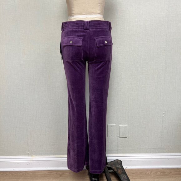 Vintage NWT Deadstock Y2K Rampage Velour Low Rise Track Pants Purple Medium - Picture 5 of 6